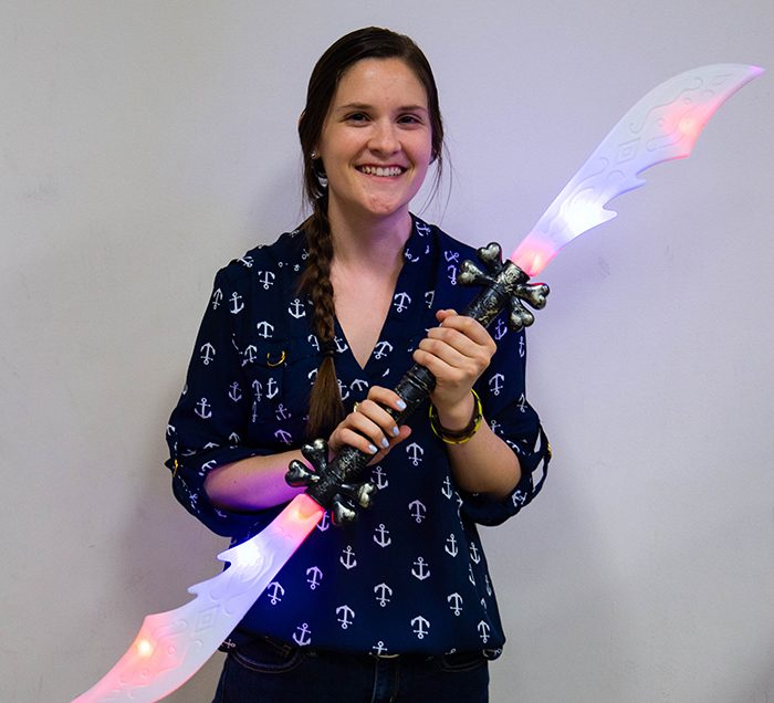 Girl holding a Double Pirate Wand