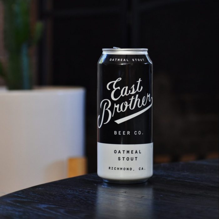 Can of beer from East Brother Beer Co on a table