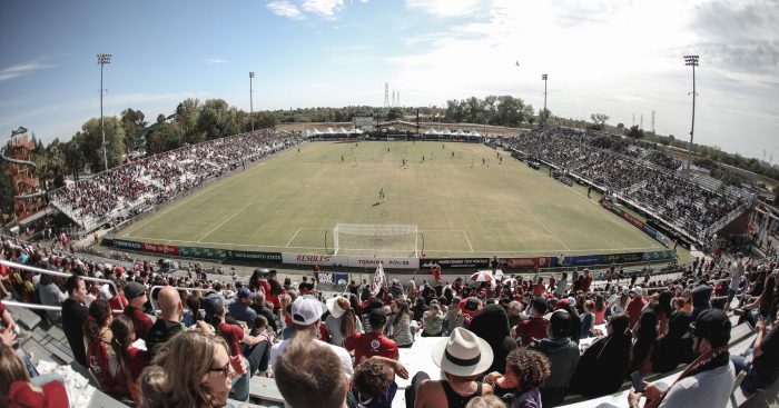 Stadium full of spectators during a Sacramento Republic FC Match