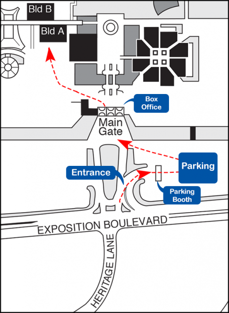 Map from Main Gate to Buildings A & B