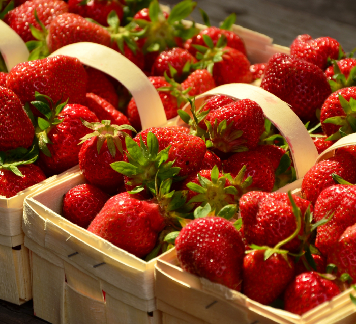 strawberries in a basket