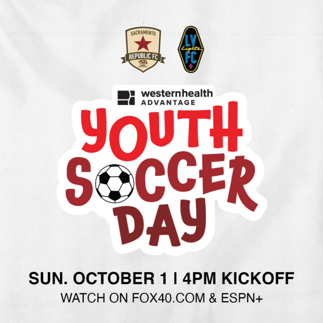 Youth soccer day. Sun. October 1 | 4 pm kickoff. watch on Fox40.com and ESPN+