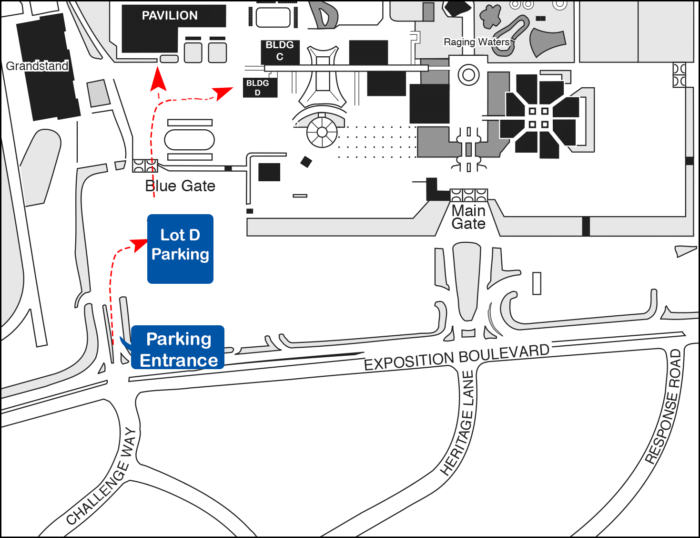 Blue Gate to BLDG C-D Pavilion Map