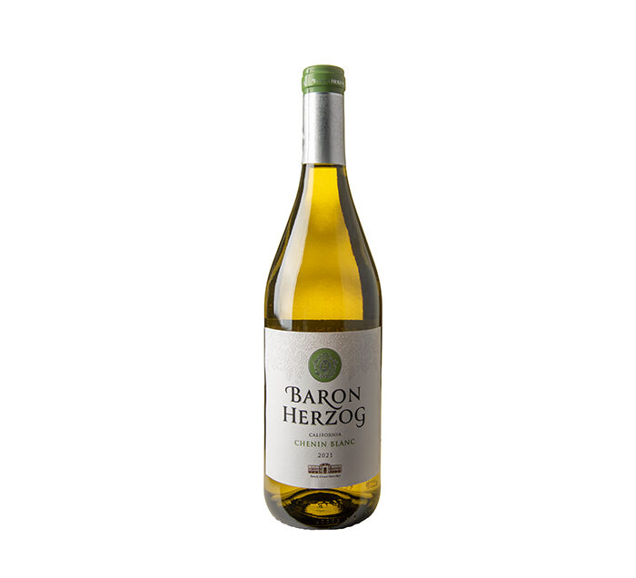 A bottle of Baron Herzog on an isolated white background
