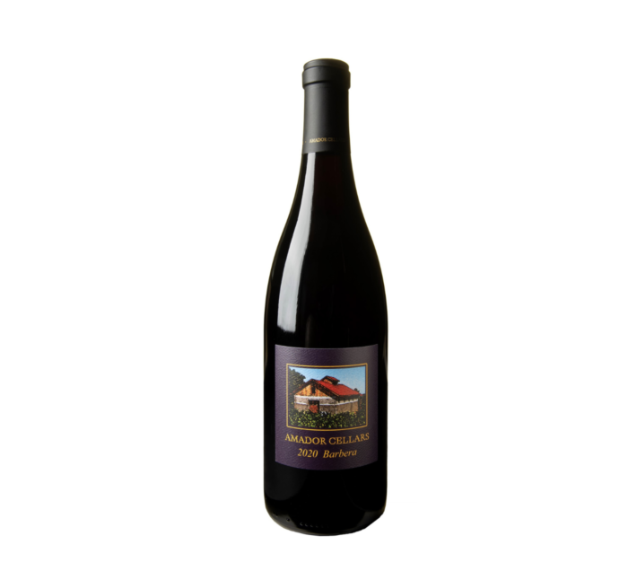 A bottle of Amador Cellars Barbera on an isolated white background