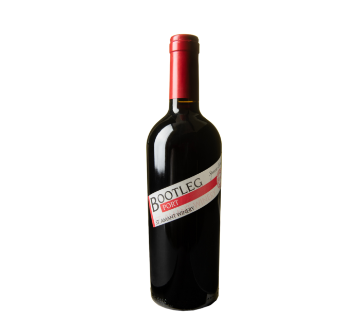A bottle of Bootleg Port on an isolated white background