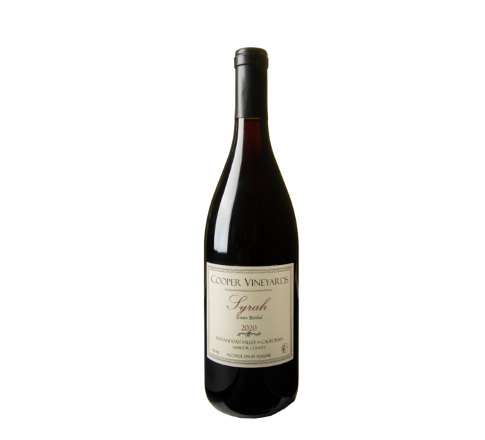 A bottle of Cooper Syrah on an isolated white background