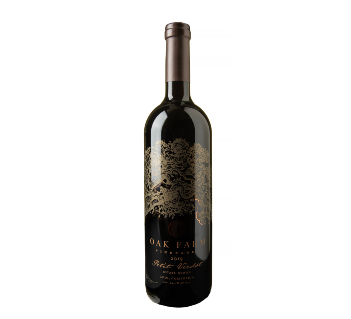 A bottle of Oak Farm PV on an isolated white background